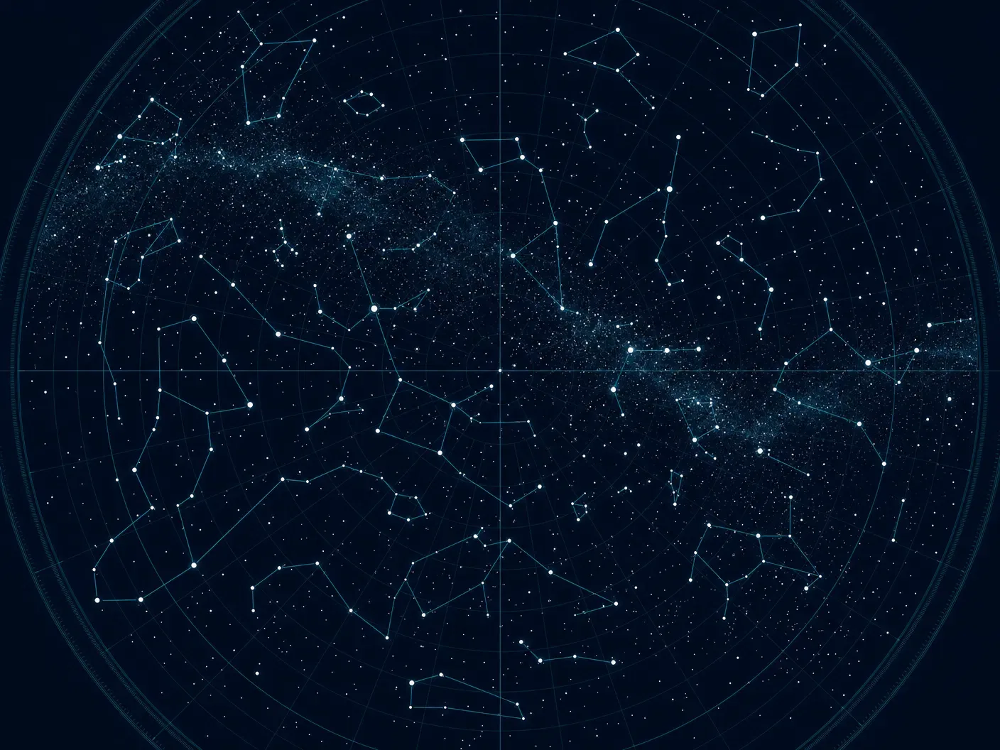Digital star chart showing constellation lines